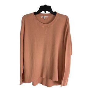 Seven 7 Womens Shirt Adult Size XL Thermal Peach Long Sleeve Soft Crew Neck